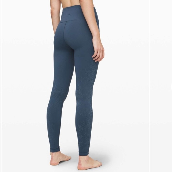 Lululemon Always On High-Rise Tight 28"*Flocked Everlux Code Blue size 2 - Picture 2 of 11